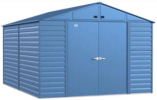 Arrow Select Steel Storage Shed, 10x14, Blue Grey
