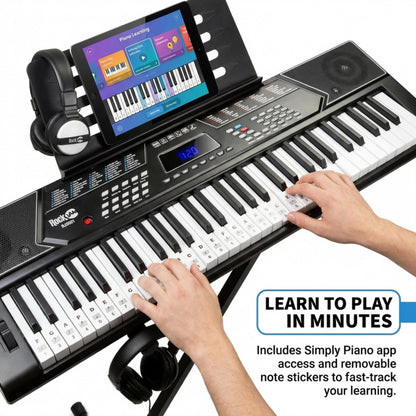 ROCKJAM 61-Key Keyboard Piano with Stand, Bench & Headphones