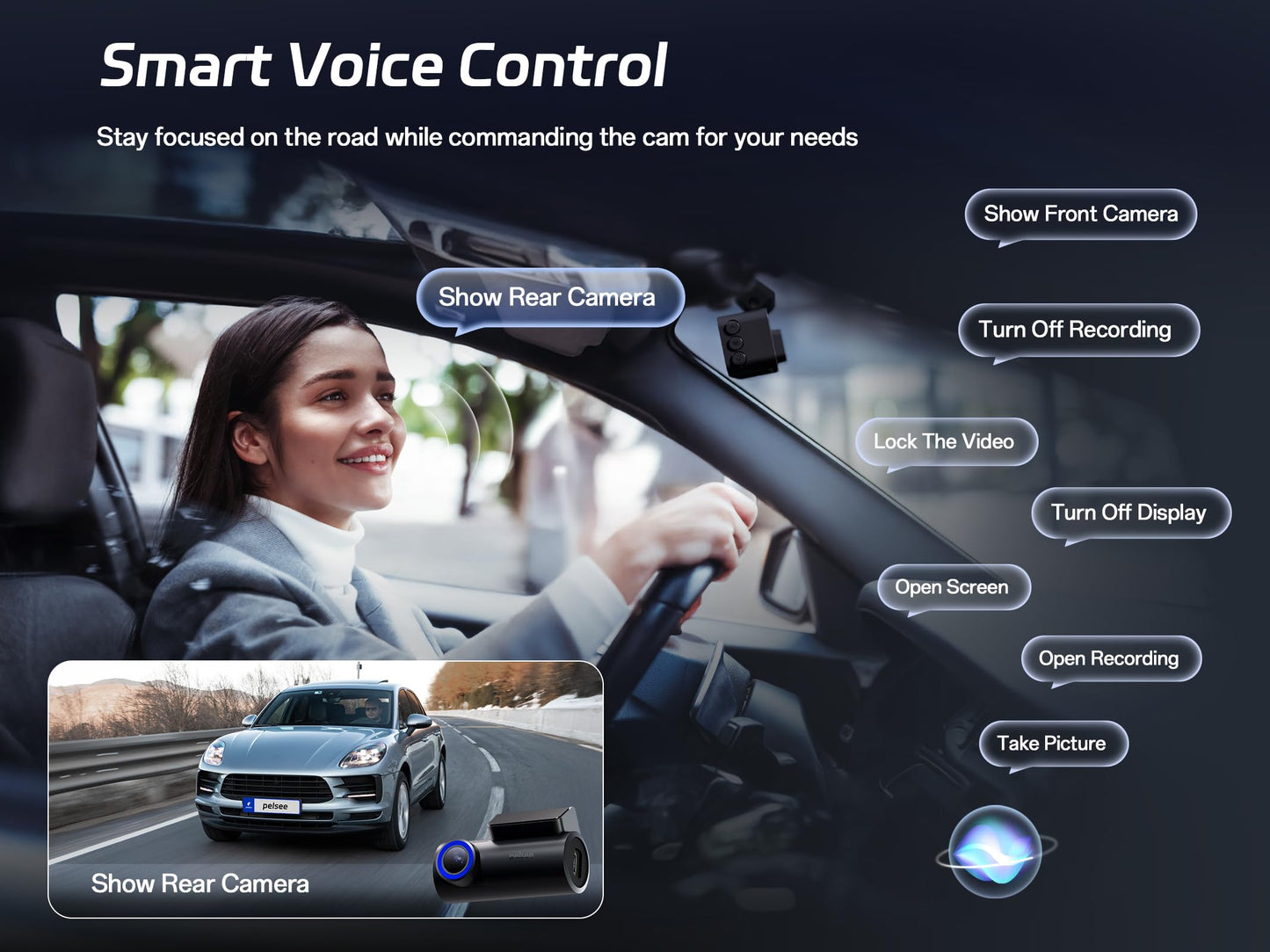 PELSEE P1 Pro 4K Dual Dash Cam with Night Vision & GPS