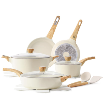 SENSARTE Ceramic Non-Stick Cookware Set, 14 Pieces