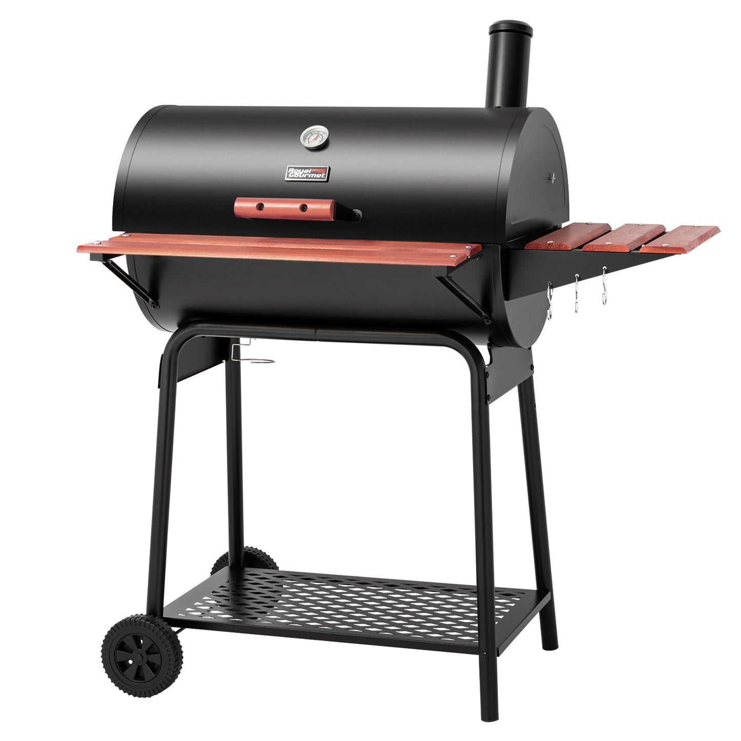 ROYAL GOURMET CC1830V Charcoal Grill with Wood Side Table - 627 sq in